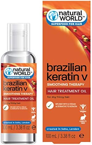 Natural World Brazilian Keratin Smoothing Therapy Hair Treatment Oil 100ml