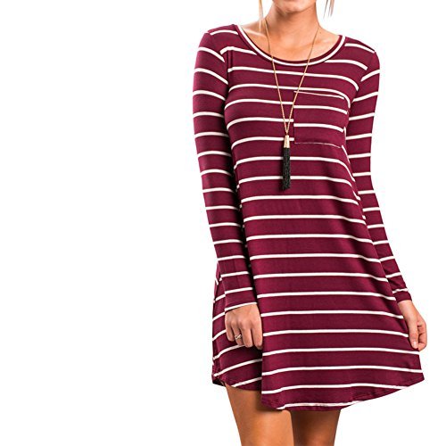 Long sleeve striped t shirt dress Clearance