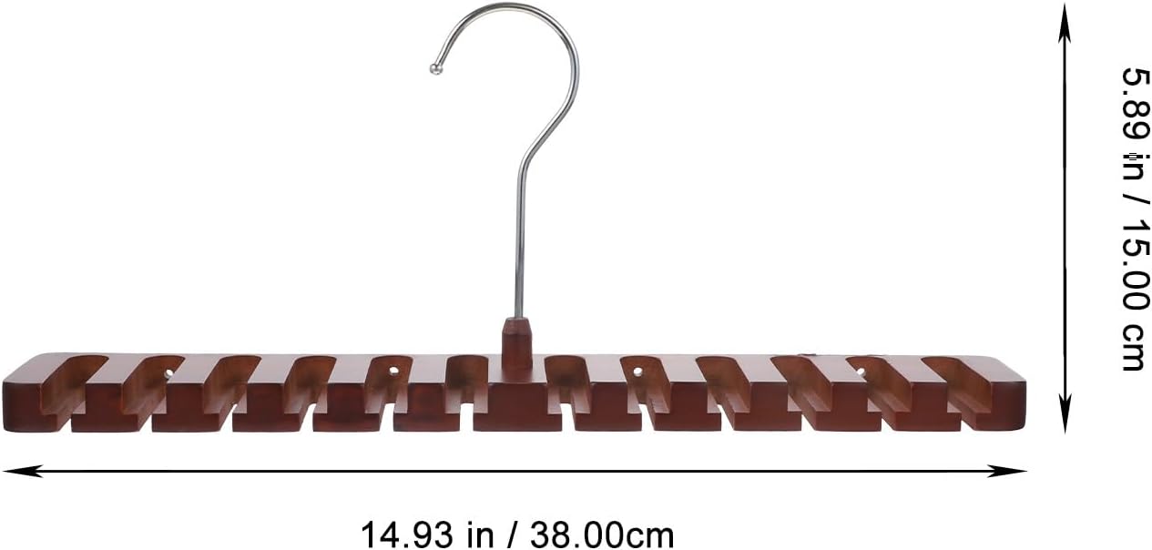 Tie and Scarf Organizer Hanger Multi-Slot Wood for Closet Door
