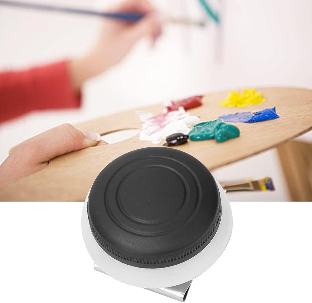 Rengue Stainless Steel Double Dipper Palette Cup with Leak Proof Lid and Clip, Oil Painting Cup for Outdoor Art Projects, Portable Medium Size Paint Container