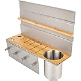 Knife-Block Combo Hanging Shelf for Smart Rail Storage Solution