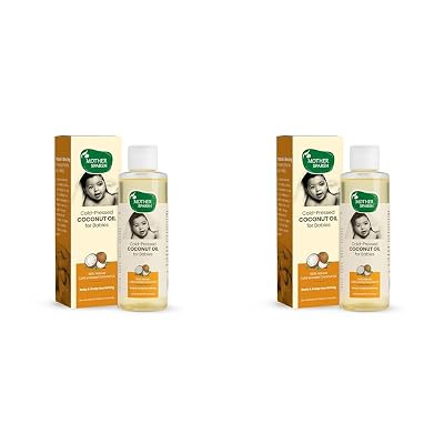 Mother Sparsh Cold Pressed Coconut Oil for Baby Massage, Skin & Hair Care | 100% Natural Baby Oil for New Born | 200ml (