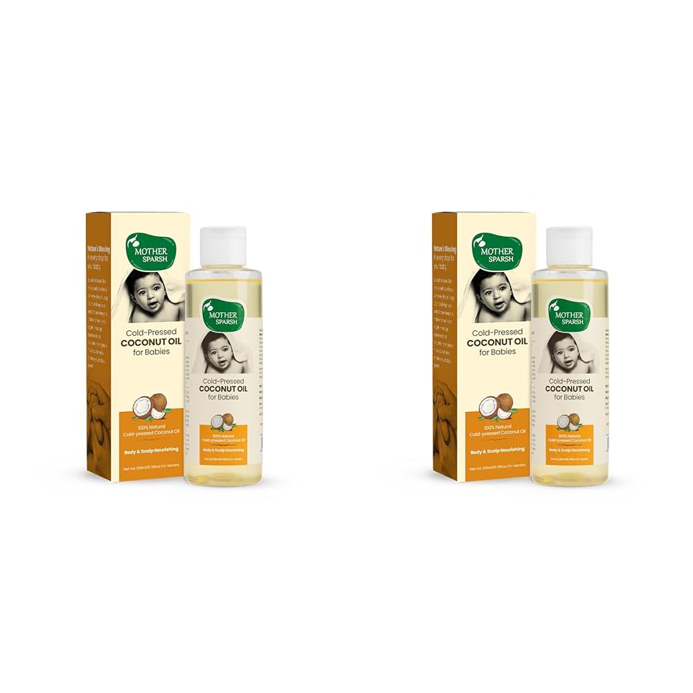 Mother Sparsh Cold Pressed Coconut Oil for Baby Massage, Skin & Hair Care | 100% Natural Baby Oil for New Born | 200ml (Pack of 2) (B0DHLFFXSZ) Amazon Price History, Amazon Price Tracker