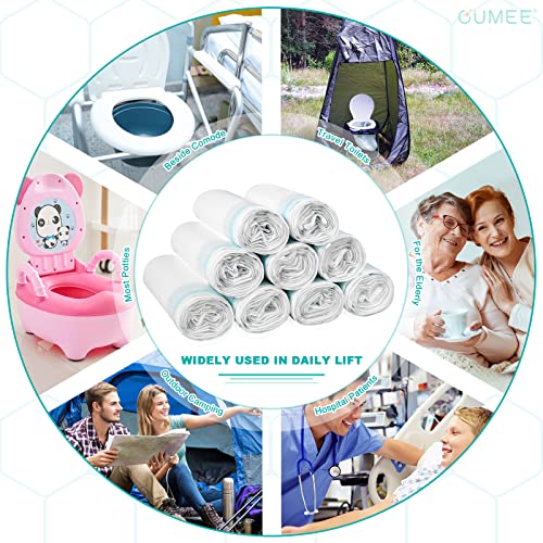 Oumee [90 Count] Commode Liners, Liners For Bedside Commode Bucket, Portable Potty Liners For Adults Commode Chair, Bedside Toilet Liners Pads Disposable Toilet Bags Camping Gel Bags For Travel #TOP6