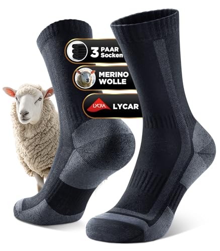 Ruixue Merino Wandersocken Herren Damen, Outdoor Wandern Trekking Radfahren...