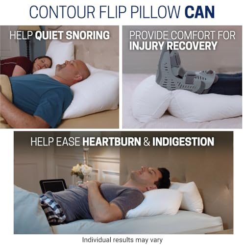 Contour Flip Pillow - 10-in-1 Rest Positions Bed Wedge for Gentle, Plush Elevation for Back, Knees, Legs or Stomach Support Comfort & Relief - Standard Size (20 inch Width - Pillow ONLY) by Contour - Image 6