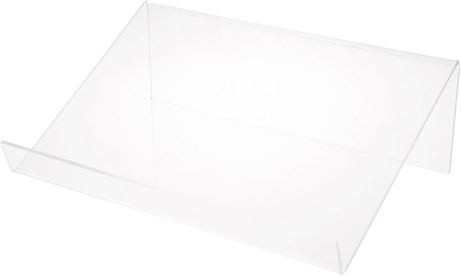 Plymor Clear Acrylic Slightly Elevated Book Display Stand with 1.75" Ledge, 15" W x 10" D x 5" H