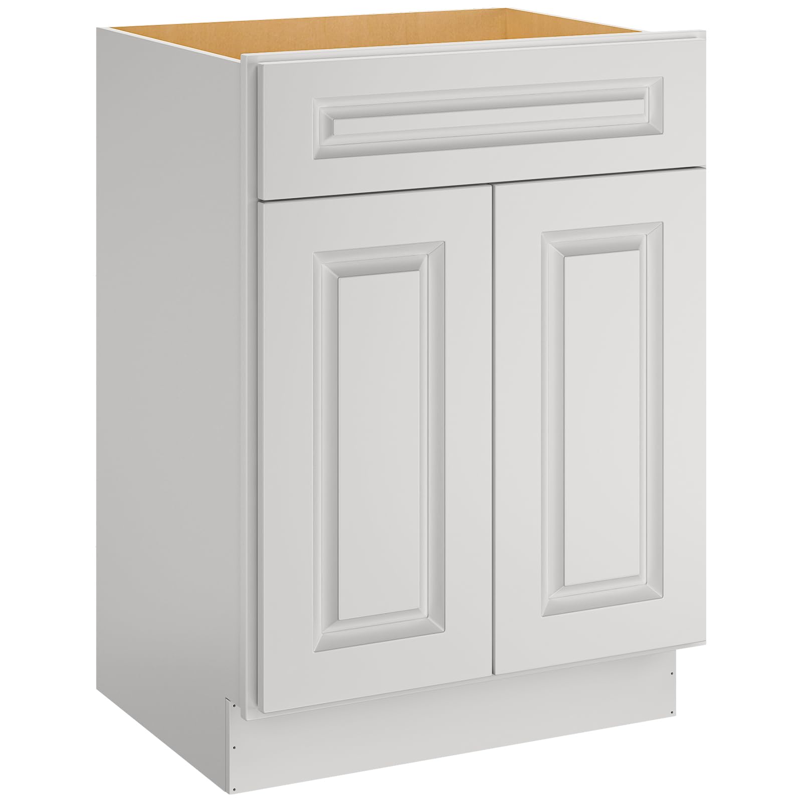 LOVMOR24" Bathroom Vanity, Kitchen Base Cabinet, Single Sink Storage Unit, Pedestal Sink Storage Cabinet, Large Capacity for Laundry Room, Kitchen, Shower Room & Utility Room, Dove