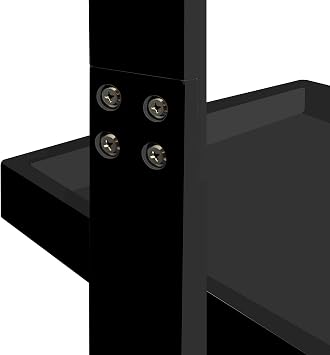 eHemco Modern 5 Tier Leaning Wall Ladder Bookshelf, Black, 70 Inches