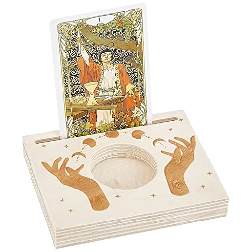 GORGECRAFT Soporte de Madera para Cartas de Tarot, Portavelas Tallado, Diseño de Luna Y Mano de Esperanza, 10x8x1.5 cm, Soporte de Exhibición de Altar En Forma de Rectángulo Suministros Wiccan | Ya disponible en tu tienda friki favorita! En mundofriki.es!