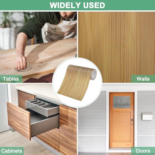 Image of M METERXITY 1-Roll Wood Grain Repair Tape, 6 Inch x 15ft Self-Adhesive Wood Floor Tape, Realistic Textured Repair Patch, Contact Paper for Furniture /Floors /Home Decor [Brown]