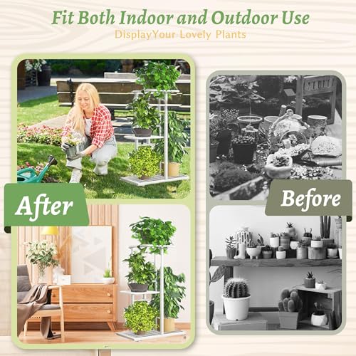 imuounl 3 Tier Metal Plant Stand Indoor Outdoor - Image 2