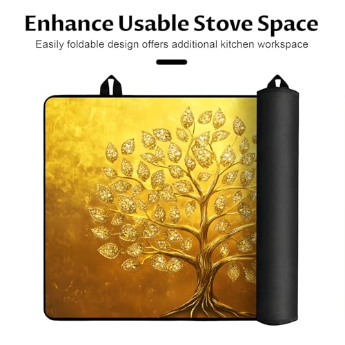 Image of BVBOX Stove Top Cover for Electric Stove, 28 inch x 20 inch Glass Cooktop Protector Mat with Hanging Loops, Anti-Scratch Non-Slip Dish Drying Mat, Washable Countertop Pad