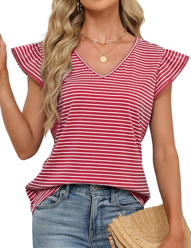 Save 50% on JUSTFASHIONNOW Women's Ruffle Flutter Sleeve Tops - Image 6