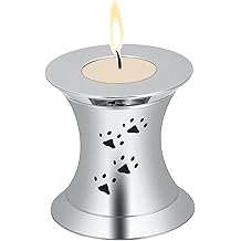 SUPPL 73mm Stainless Steel Dog Paw Print Casket Keepsake Jewelry for Pet Cremation Urns Hold Memorial Ashes/Candle