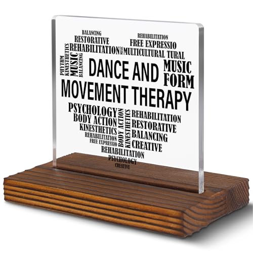 Dance and Movement Therapy Word Cloud Clear Desk Decorative Sign Inspirational Gift for Therapists and Mental Health Professionals EC217