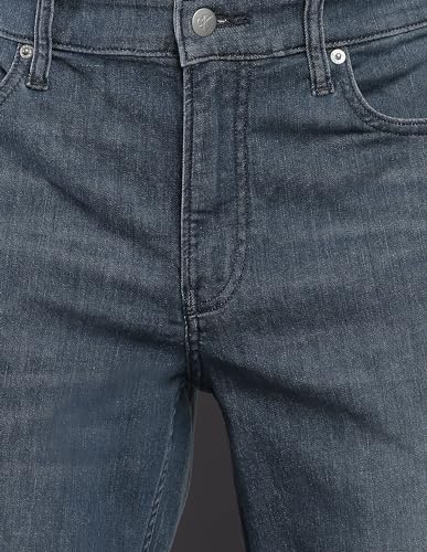 Image of Calvin Klein Dark Tone Polyester Cotton Skinny Fit Men's Jeans