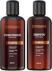 Kit Shampoo Condicionador Masculino Refrescante Hidratação Cabelo Barba Nutrição 140 ml Condado (Floresta (Amadeirado))