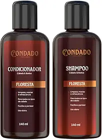 Kit Shampoo Condicionador Masculino Refrescante Hidratação Cabelo Barba Nutrição 140 ml Condado (Floresta (Amadeirado))
