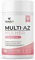 Multi AZ Mulher Com Coenzima Q10 Longa Duração: 3 Meses de Uso, 21 Vitaminas e Minerais Essenciais, 90 Cápsulas, Multivitamínico Feminino, Fortalvit