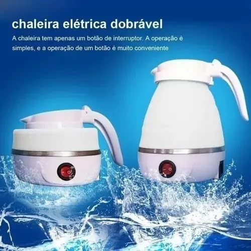 Chaleira Jarra Elétrica De Silicone Dobrável Retrátil Portátil Esquenta Água Leite Bebida Chá Mamade