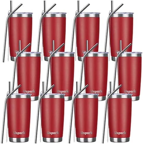 UsparkMC 20oz 550ml Tumbler Stainless Steel with Lid and Straw,Double Wall Vacuum Insulated Coffee Travel Mug for Hot & Cold,Reusable Cup,BPA Free