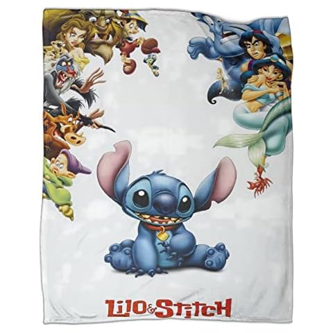 Stitch Fleece Throw Blanket Cartoon Anime Stitch Flannel Blankets 3D Print Fuzzy Blanket Soft Fluffy Warm Cozy Plush for Sofa Bed Couch for Kids Adults 50x60inch(127x152cm) Cover