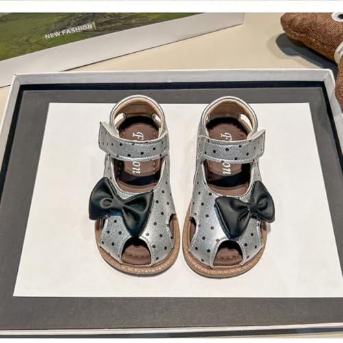 Girls Summer Closed Toe Hollow Princess Sandals Bowknot Beach Shoes2