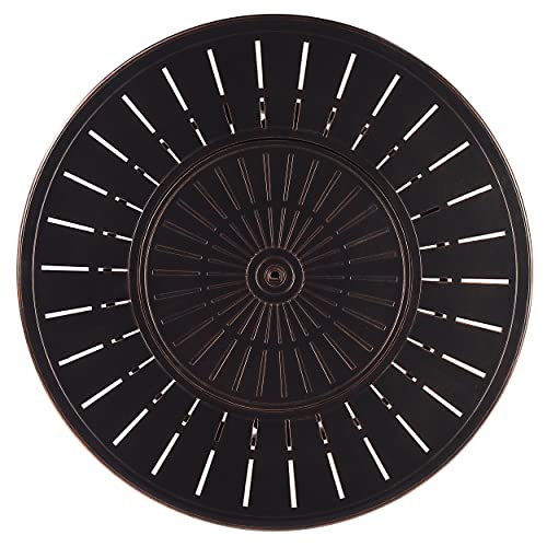 Oakland Living Aluminum 57,0000 Btu 44 In. Round Propane Black Fire Pit Table With Fire Beads, Lid, Propane Tank Cover And Table Fabric Covers In Copper Finish, (Aznobu-Fpt-Ac) #TOP2