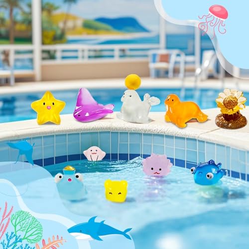Image of Exasinine 67pcs Mini Resin Ocean Animal Figurines Luminous Mini Resin Animals Decorations for Micro Landscape Aquarium Fish Tank Fairy Garden DIY Craft Accessories