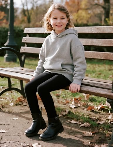 Girls Fleece Lined Leggings Winter Warm Toddler Kids Pants 5-14Y4