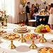 Odowalker 10 Inch Gold Cake Stand Dessert Display Table with Base Metal Dessert Stand, Cupcake Display Plate for Birthday, Wedding, Party Decorations
