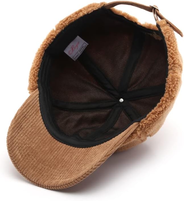 VPTMRP Fluffy Baseball Cap Women Corduroy Warm Hat - Image 6