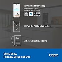 Vista 11 de TP-Link Tapo Enchufe inteligente Mini, compatible con Matter, compatible con Alexa, Google Home y Samsung SmartThings, monitoreo de energía, 15A