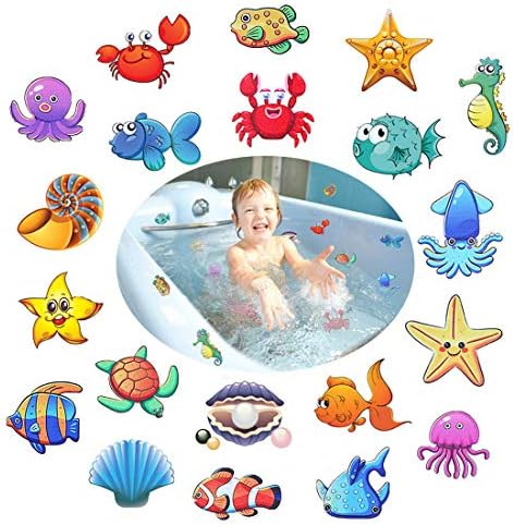 EXHUMKY 12 Stück Blumen-Aufkleber Für Badewanne - Rutschfeste Duschsticker Wasserdicht