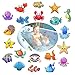 Antiscivolo per il bagno e doccia,Afufu 20 Pezzi Sticker Sea creature Dischi Adesivi Antiscivolo per Piatto Doccia e Vasca da Bagno