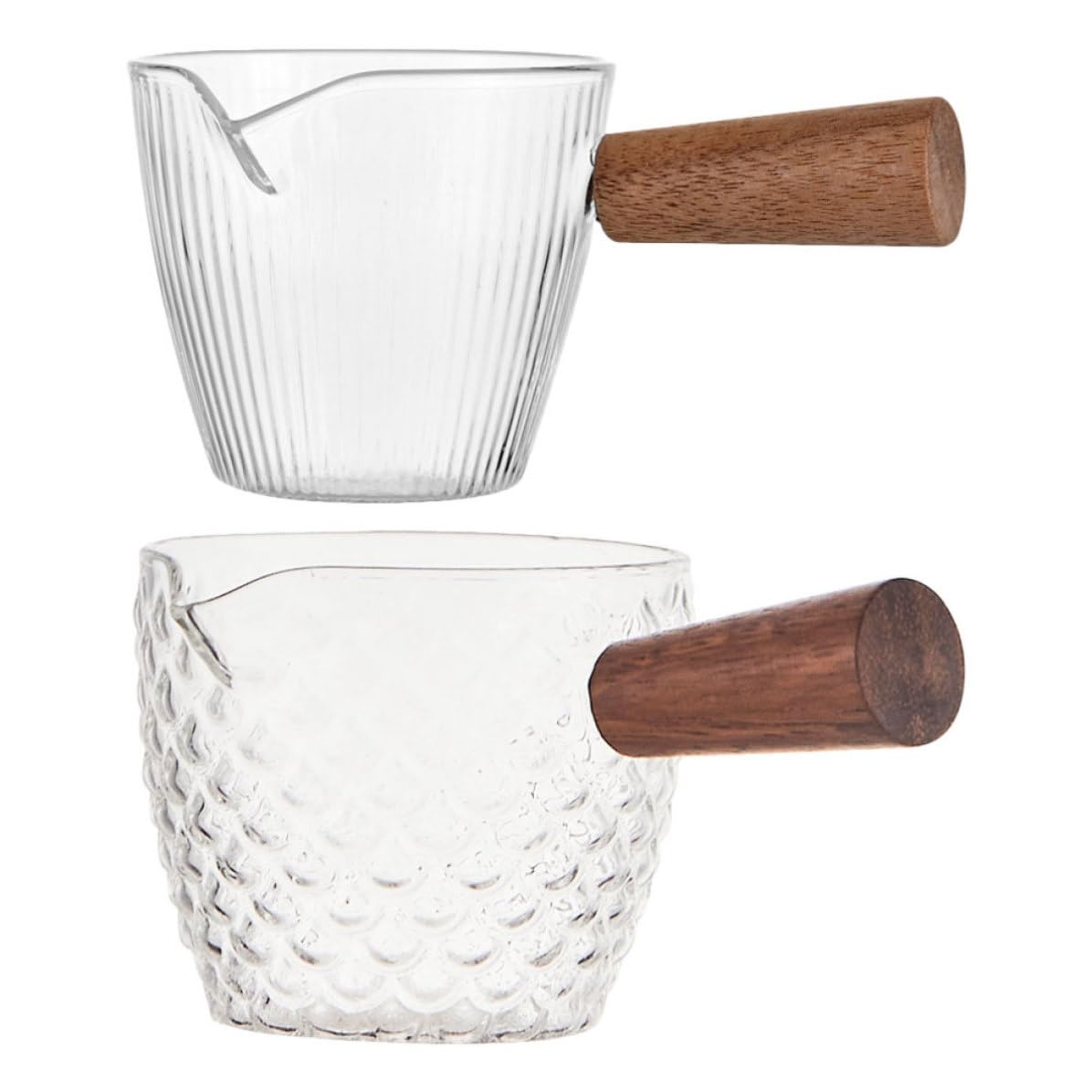 Tazas medidoras de vidrio para cafeterías y restaurantes, juego de 2 piezas para espresso