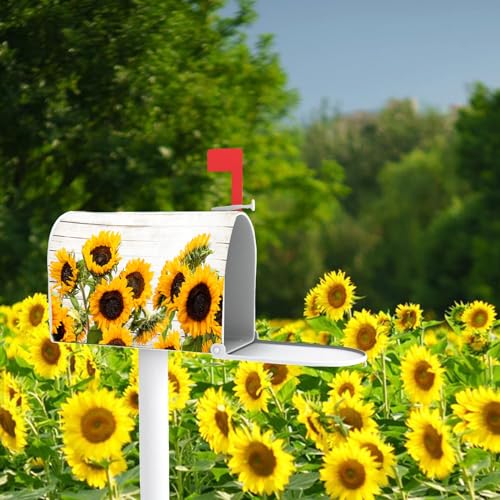 Sunflower Mailbox-Cover Post-Box-Cover for Garden Yard Home Decor Outdoor Decoration 21\" Lx 18\" W Mailbox Covers (no Magnetic) - Thumbnail 6