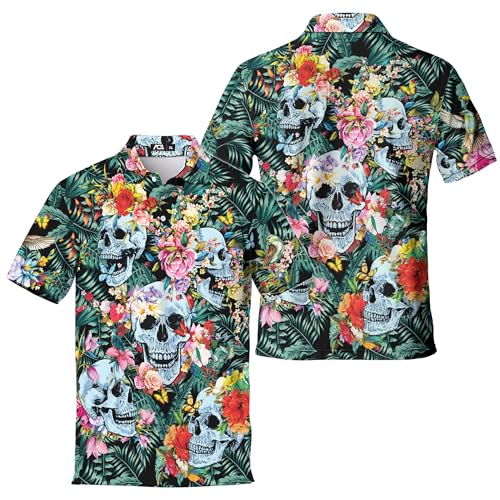 ACEPrints Colorful Hawaiian Polo Shirts for Men Casual Mens Polo Shirts Short Sleeve Golf Shirts for Men2