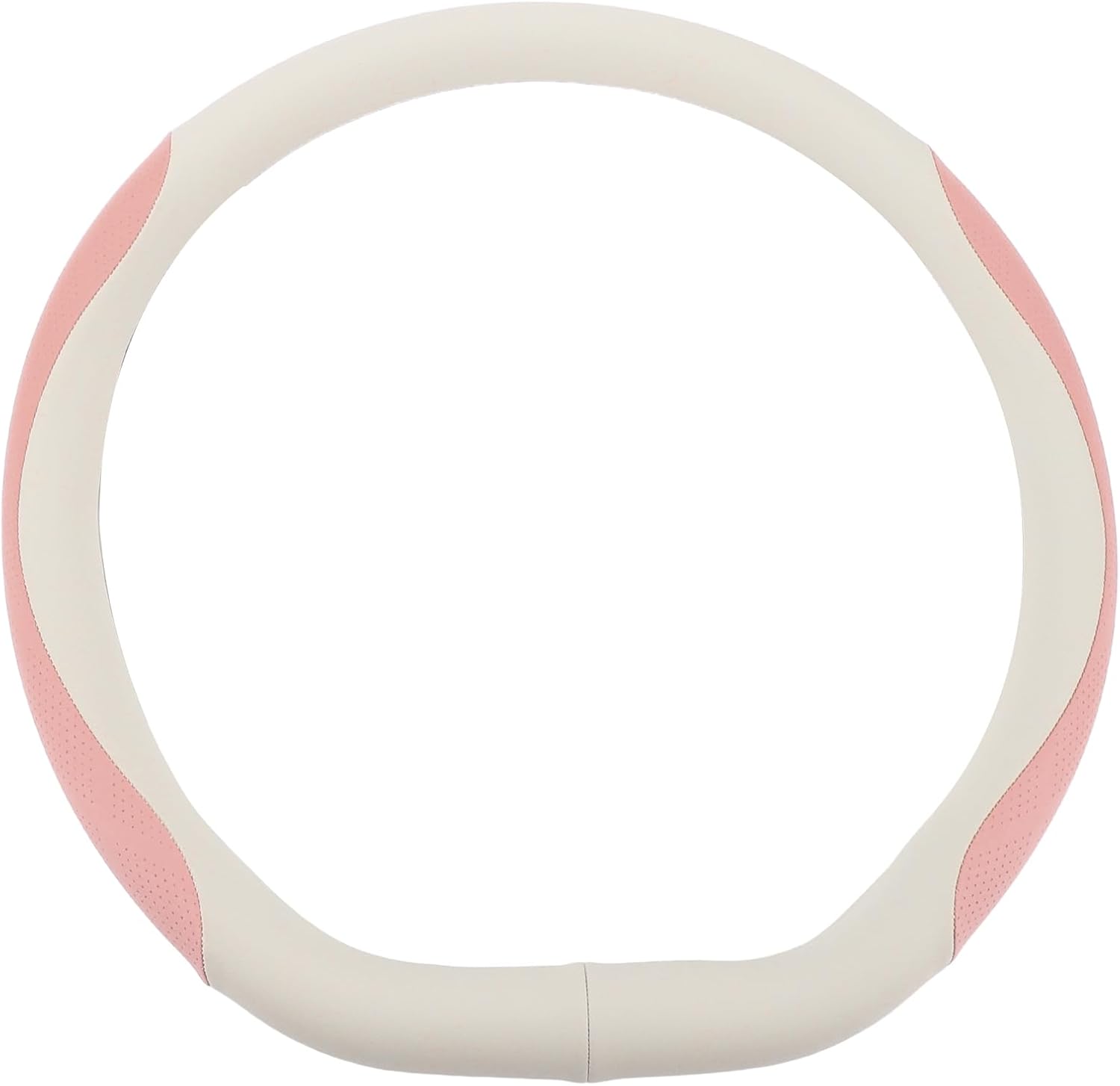 Steering Wheel Cover/Front Steering Wheel Accessories for Car Vehicle/Durable D Shape Leather / 1 Pcs Beige Gray Pink