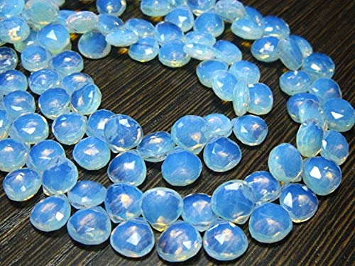 Opalite Glass Faceted Heart de 9mm perles en fil de 7 pouces pour bijoux