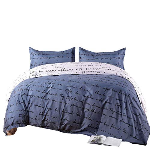Fashion·LIFE Ropa de Cama Juego de edredón Funda Nórdica Antiarrugas(1*Funda nórdica +2*Fundas de Almohada)-DOUBLE/240X220CM