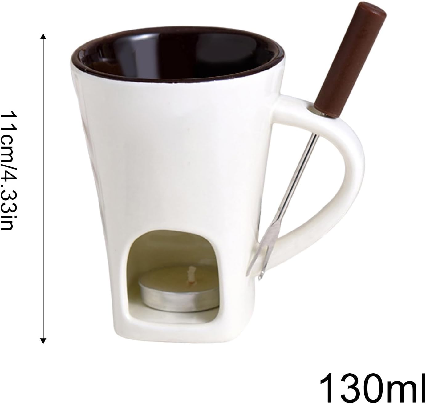 Chocolate Fondue Mug Ceramic Heat Resistant Pot