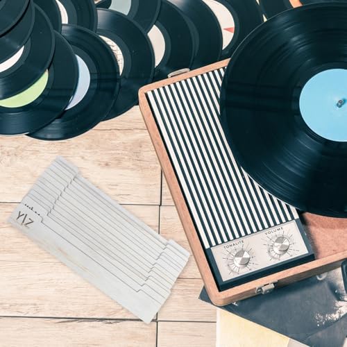 Separadores de discos de vinilo de madera contra el desorden en librerías 5