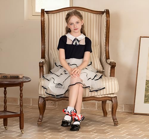 Baby Blue Fancy Ruffle Socks for Toddler Girls Two Tone Double Frilly Fancy Dress Socks for 1-8 Years4