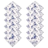 Beaupretty Servilletas de Papel Desechables Azul Chinoiserie Diseño de Mariposas, Tamaño 33 Cm, Paquete de 5 X 20 Unidades, Absorbentes Fiestas, Bodas, Showers y Cenas Formales