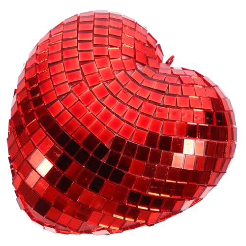 Alipis Disco Mirror Ball Hanging Heart-Shaped Disco Ball Party Decoration for New Year's Celebration
