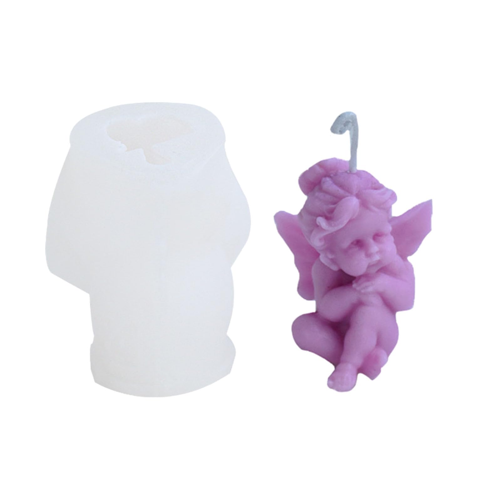 Moule à bougie en Silicone en résine pour bébé ange, pour la fabrication de bougies, ornement de bureau, gypse, aromathérapie, ornement en résine d ' ange en Silicone