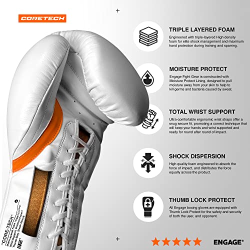 Engage Boxing Gloves W.i.p. Series | Lightweight Pro Style Boxing Gloves | Suitable For Boxing, Kickboxing, Punching Bag Training | Lace-Up 12Oz #TOP2