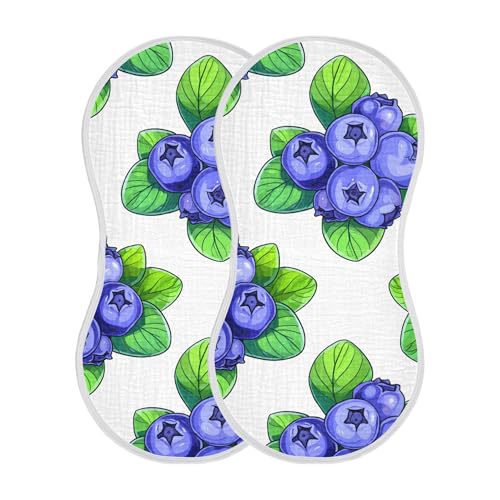 xigua Blueberries Muslin Baby Burp Cloths Set of 1, Super Soft & Absorbent Burping Rags, Cotton Burp Clothes Shower Gift for Newborn, Baby Girls and Boys2